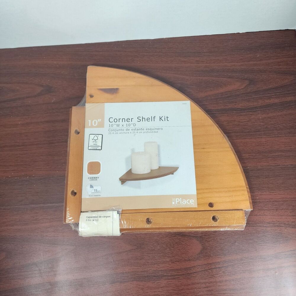 in Place Corner Shelf Kit 10" X 10" New
